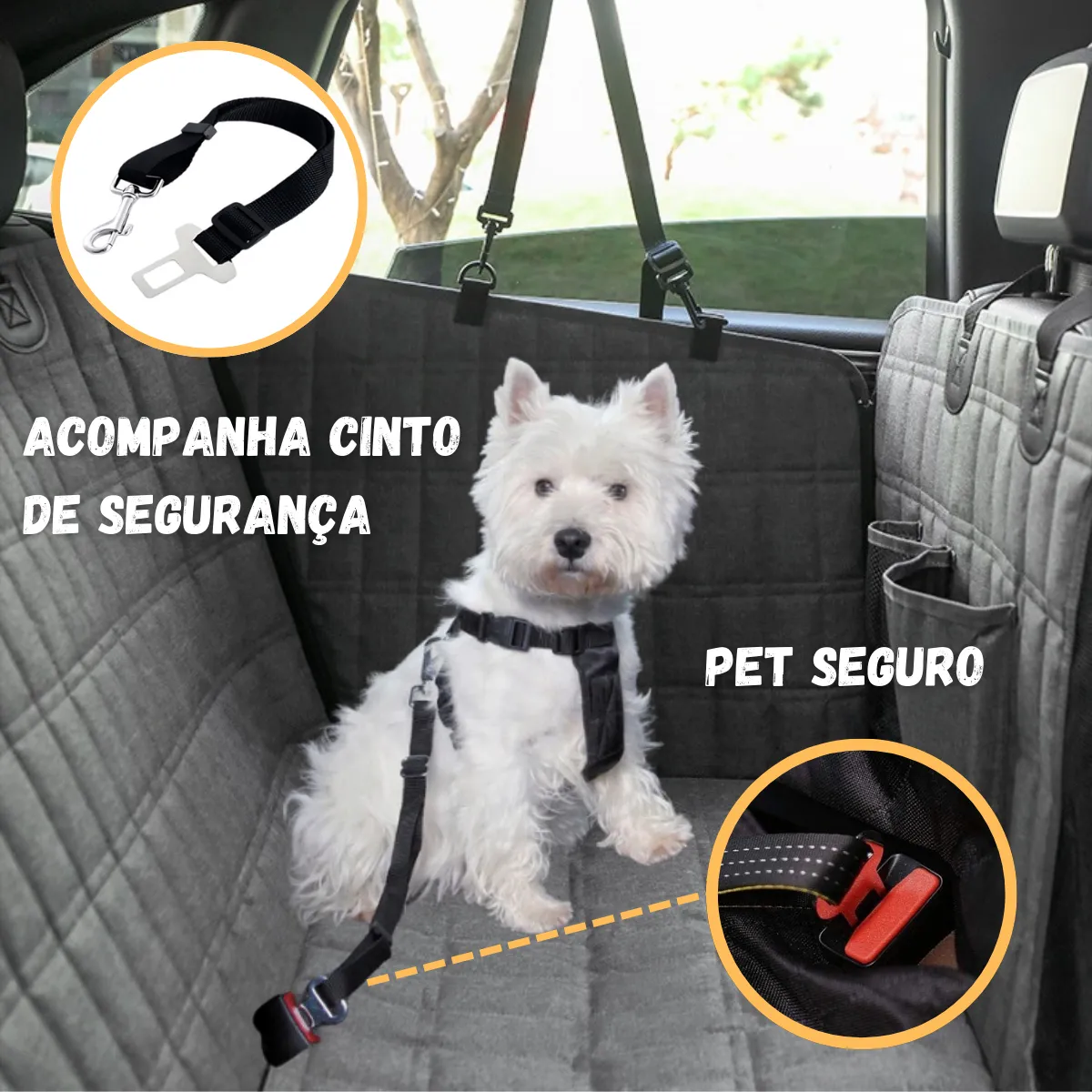 Capa Protetora Premium Impermeável Banco Carro Pet Cão Gato - Imagem 3