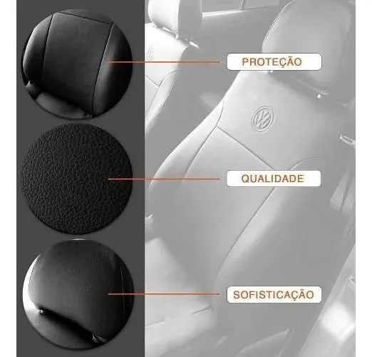 Capa Banco Automotivo Couro Gol Fox Voyage Polo 2000 A 2014 - Imagem 5
