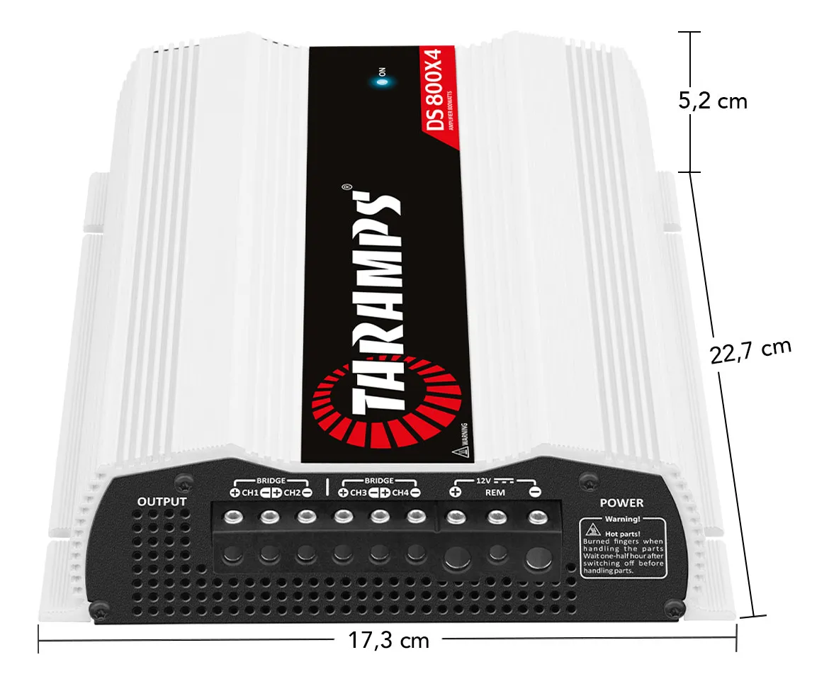Modulo Amplificador Taramps DS 800x4 2 Ohms Classe D 4 Canais 800w rms Potencia Som Automotivo 2x400w rms 4 Ohms Bridge Entrada RCA FIO Hpf Lpf Full Range Carro Camionete Picapes SUV Caixa Bob - Imagem 6