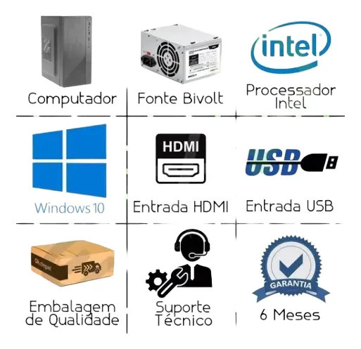 Computador Completo Intel Core I5 16gb Ssd 480gb Monitor 19 480 Gb 16 Gb Intel® Hd Graphics 2000 - Imagem 3