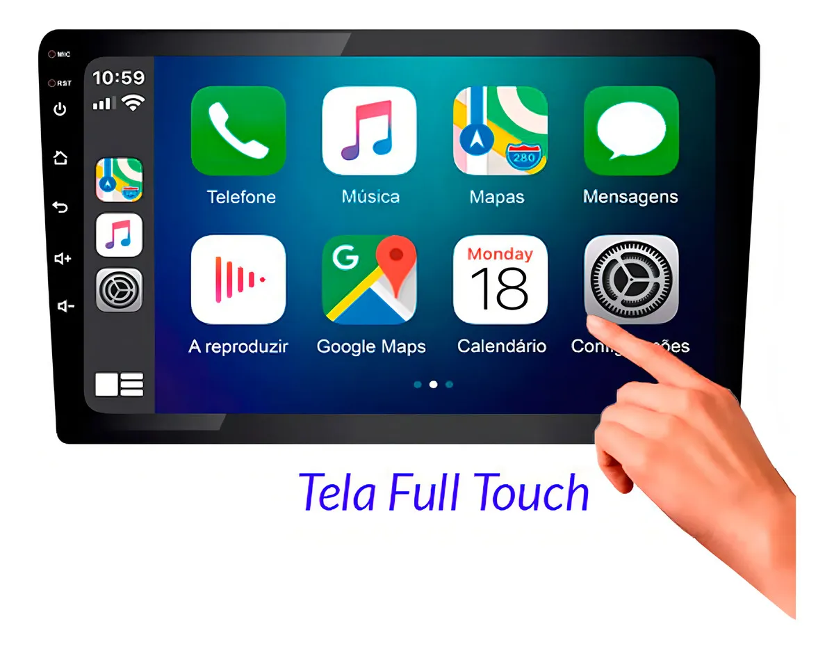 Multimídia Mp5 Rs908br Prime Apple Carplay Tela 9 Polegadas - Imagem 7