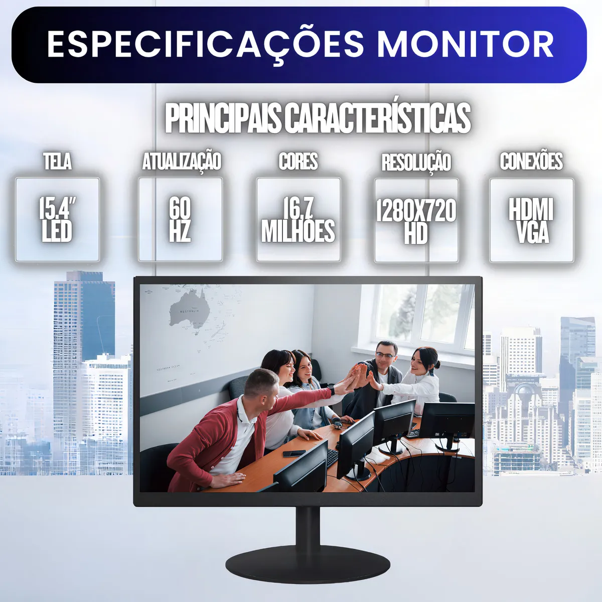 Computador Completo 2eletro Office Fácil Intel Core I5, 16gb Ram, Ssd 240gb, Monitor Led 15.4 - Cdf-0101of - Imagem 5