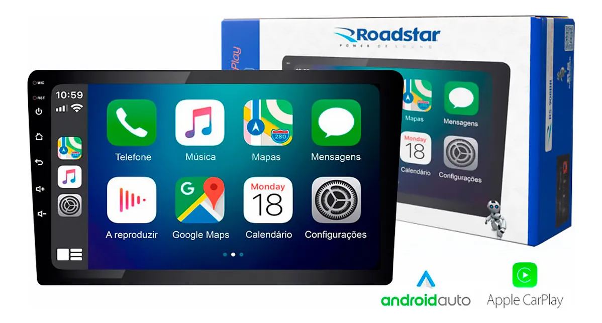 Multimídia Mp5 Rs908br Prime Apple Carplay Tela 9 Polegadas - Imagem 6