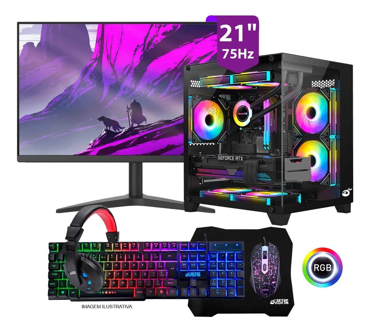 Pc Gamer Completo Ryzen 7 5700g, 16gb Ddr4, Ssd 480gb - 480 Gb - 16 Gb - Amd Radeon Vega 8 - Imagem 2