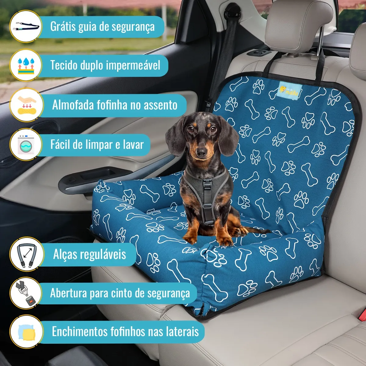 Capa Caminha Pet Impermeável Para Carro Aconchego Car - Imagem 2