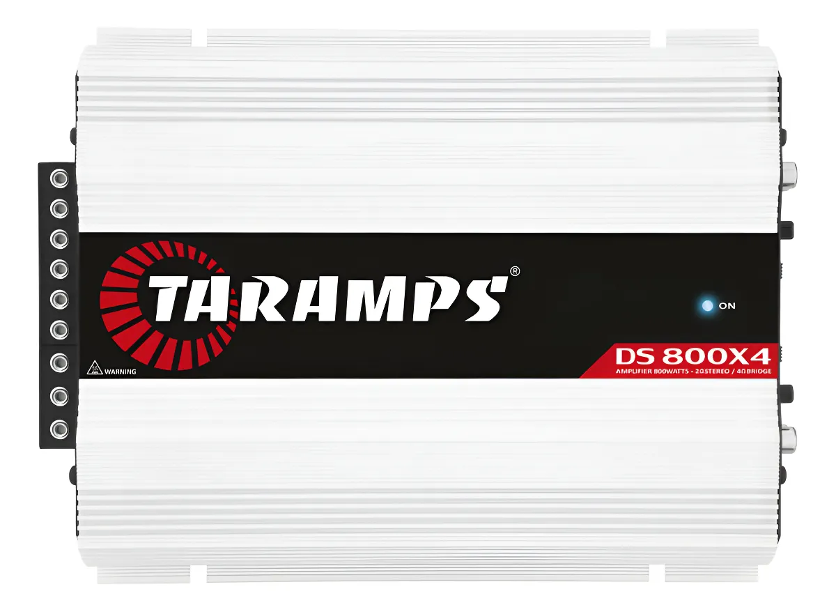 Modulo Amplificador Taramps DS 800x4 2 Ohms Classe D 4 Canais 800w rms Potencia Som Automotivo 2x400w rms 4 Ohms Bridge Entrada RCA FIO Hpf Lpf Full Range Carro Camionete Picapes SUV Caixa Bob