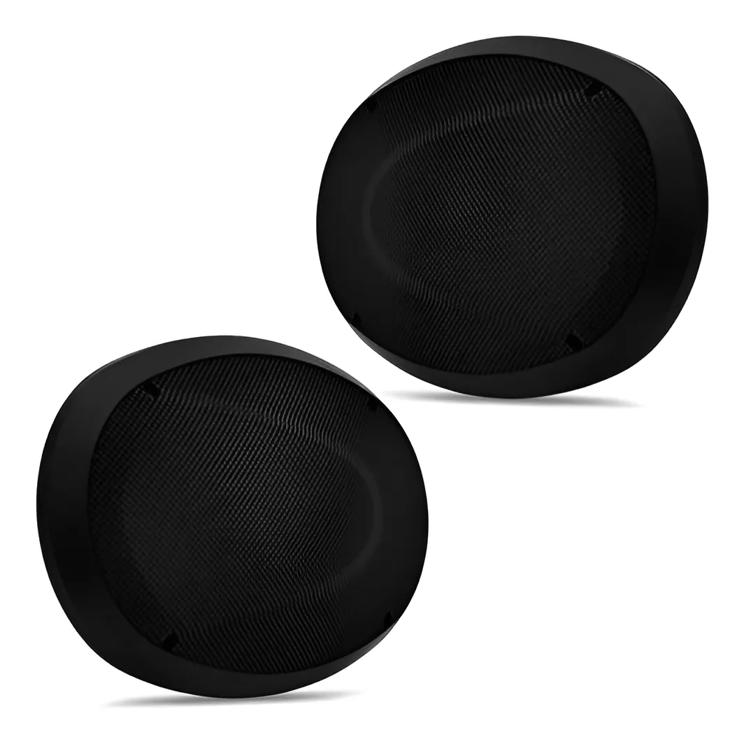 2 Alto Falantes 6x9 Com Telas - Tampão Traseiro Fz 69 T Cor Preto e Vermelho - Imagem 5