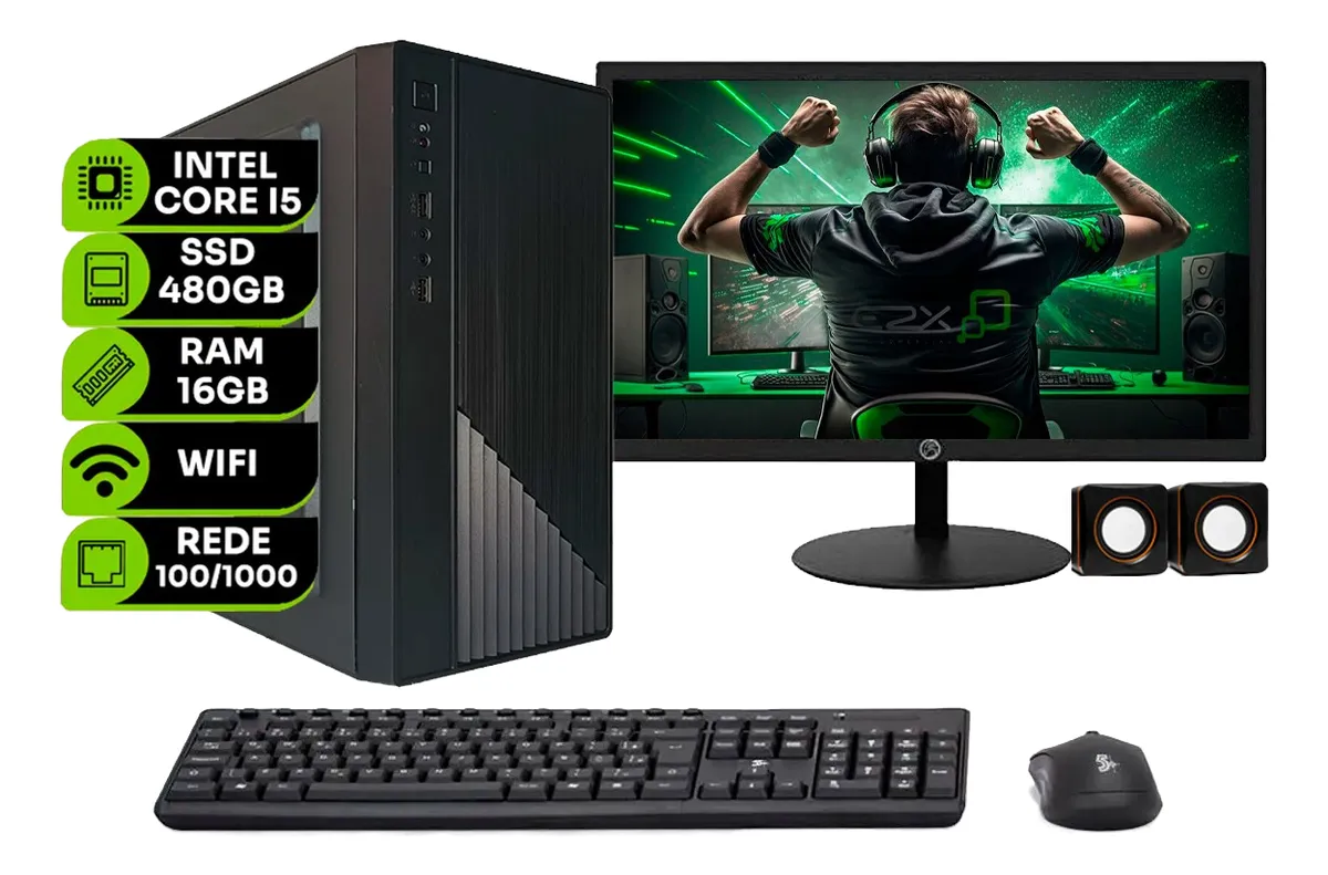 Computador Completo Intel Core I5 16gb Ssd 480gb Monitor 19 480 Gb 16 Gb Intel® Hd Graphics 2000
